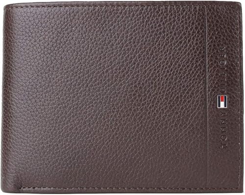Amazon トミーヒルフィガー Tommy Hilfiger ふたつ折り財布 小銭入れ付き Am0am 茶色 ダークブラウン レザー 牛革 メンズ 並行輸入品 Tommy Hilfiger トミーヒルフィガー 財布