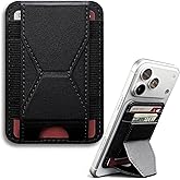 PIXPROUT For Magsafe Wallet with Stand, Magnetic Wallet for iPhone 17/16/15/14/13/12 Series, Angle Adjustment & 7 cards holder with cash holder phone wallets, Black(DBX002)