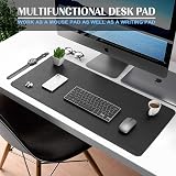 K KNODEL Desk Pad 60x35 cm PU Leather Waterproof Dual-Sided Black view 2