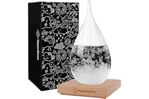 HYPERDECO Storm Glass Weather Predictor, Weather Predicting Globe Storm Glass Cloud Forecaster, Water Drop Shaped Barometer Bottle Station, Decoration Craft for Home Office, Christmas Gift for Her(XL)
