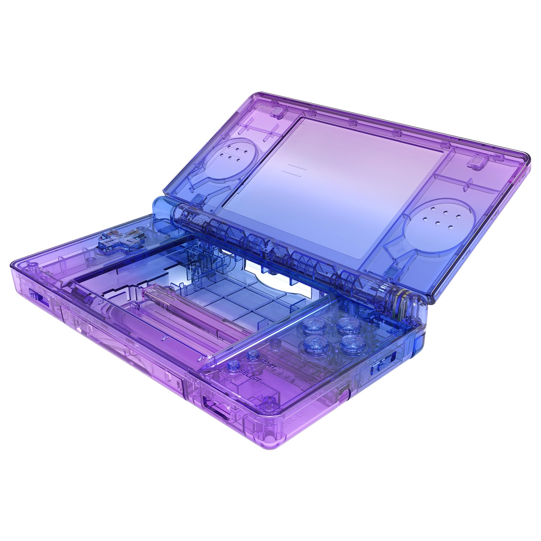 Photo 1 of eXtremeRate Gradient Translucent Bluebell Replacement Full Housing Shell for Nintendo DS Lite, Custom Handheld Console Case Cover with Buttons, Screen Lens for Nintendo DS Lite NDSL - Console Without