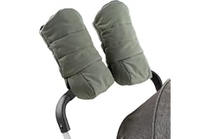 Zsedrut Stroller Gloves Universal Winter Anti-Freeze Stroller Mittens Water Repellent Hand Warmer Muff Fleece Lined,Winter Stroller Accessories (Army Green)
