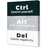 JANLAN Ctrl Alt Delete Wall Decor,Inspirational Office Wall Art for Home Office Workplace 11&times;15 Inches