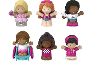 Fisher-Price Little People Barbie Toddler Toys Figure 6 Pack for Preschool Pretend Play Ages 18+ Months