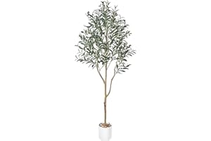SCHENKERO Fake Olive Tree - Realistic Lifelike Leaves Artificial Tree, Low Maintenance Faux Plant for Indoor Outdoor Home Liv