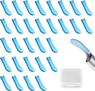 S.F.Pachira 30Pcs Ear Spoon Tips Silicone 10mm Reusable Ear Cleaner Kit Blue
