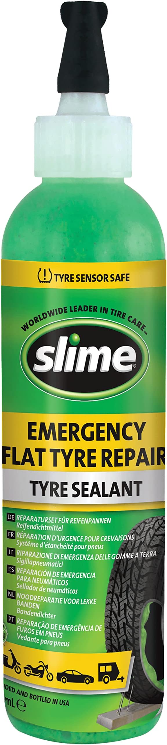 Slime 10016 Flat Tyre Puncture Repair Sealant 237 mL Emergency Kit