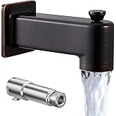 Oil Rubbed Bronze All Metal Tub Spout with Diverter, KES 5-3/8 Inch Bathtub Faucet Slip On, Bathtub Spout Replacement Fits 1/