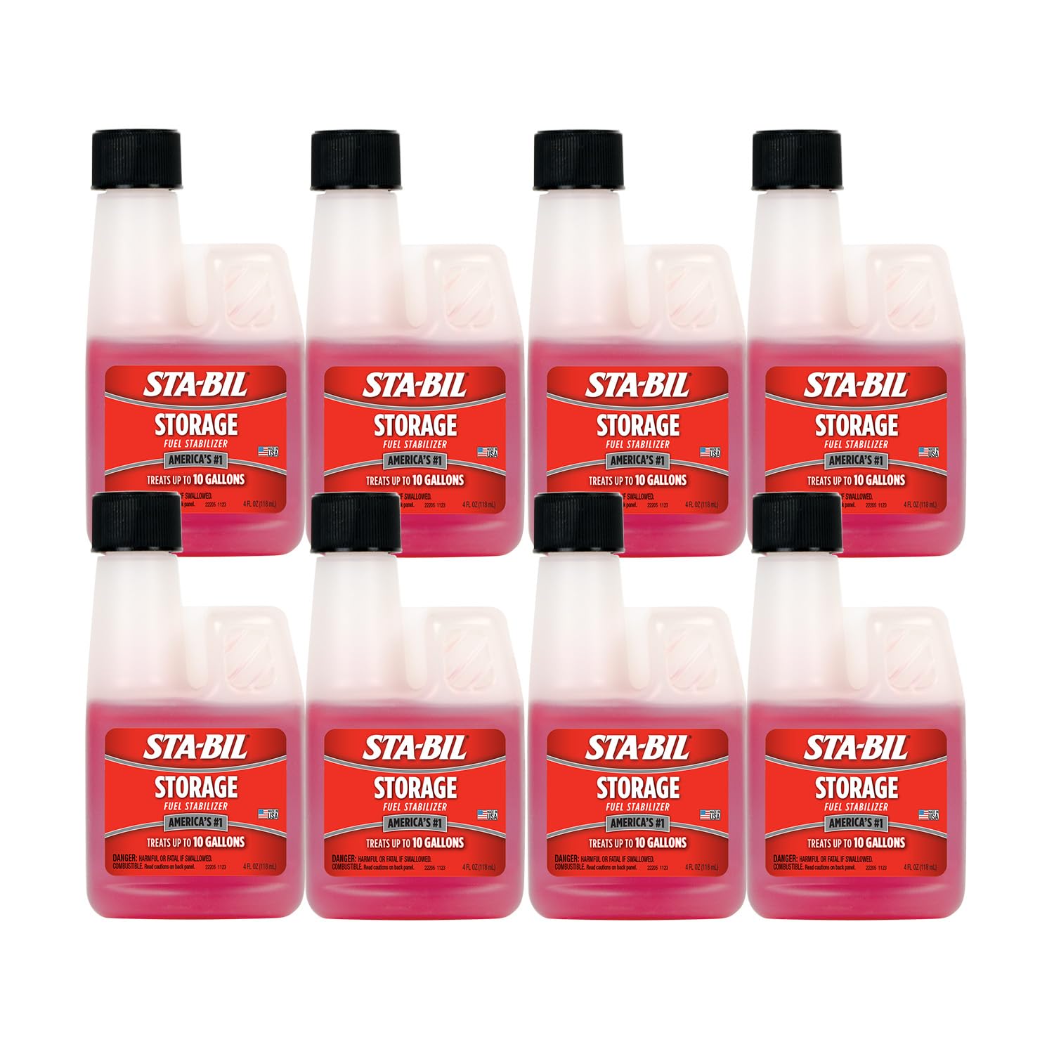 STA-BIL Storage Fuel Stabilizer | Keeps Fuel Fresh for 24 Months, Prevents Corrosion, Gasoline Treatment Additive that Protects System, Gas Stabilizer for Storage, 4 oz (8 Pack)