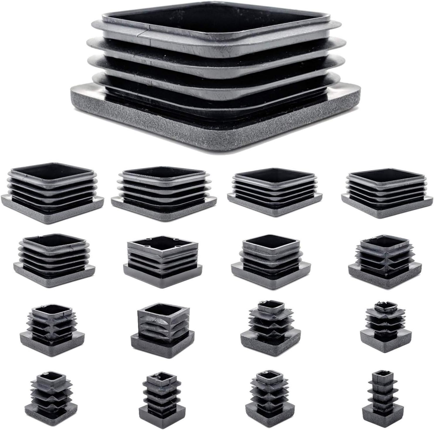 Square Tube Insert Plugs Pipe Blanking End Edge Caps Bungs Made in Germany, 30x30mm Square - Pack of 100 (Before Purchasing This Size, Please See 2nd Image for Dimensions and Ordering Guide)
