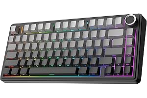 EPOMAKER x Aula F75 Gasket Mechanical Keyboard, 75% Wireless Hot Swappable Gaming Keyboard with Five-Layer Padding&Knob, Blue