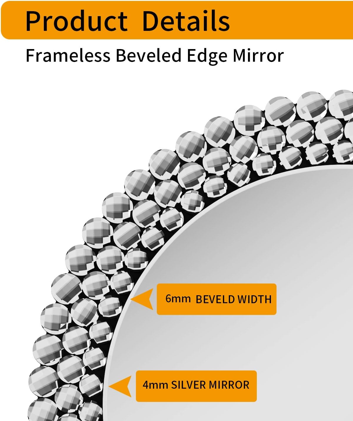 Luxury Round Wall Mirror Decorative - Circle Wall Mirror for Bedroom Livingroom: Furniture & Decor