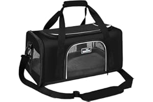 WAKYTU Pet Carrier for Small Dogs Cats TSA Approved Pet Travel Carrier Bag Adequate Ventilation Soft Dog Cat Carrier with Safety Lock Zipper
