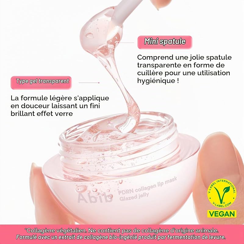 PDRN Collagen Lip Mask Glazed Jelly 0.38 fl oz | Korean Lip Butter Balm Overnight Sleeping Mask Hydrating Care Moisturizer Treatment for Flakey, Dry Lips — photo 8 sur 8