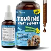 Taurine for Dogs Taurine - Heart &amp; Vision, Cardiac, Vitality Health, 60ML | Dog Heart Supplements, Taurine Supplement for Dogs with CoQ10, Omega-3, L-Carnitine, L-Arginine, Astragalus Root