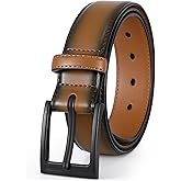 XZQTIVE TSA Belt For Men Metal Free Dress Belts Hypoallergenic Leather Belt With Black Buckle Nickle Free