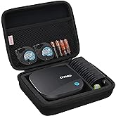 BOVKE Travel Case for DYMO LetraTag 200B Bluetooth Label Maker, DYMO LetraTag Wireless Compact Label Printer Holder with Extra Space for Letratag Refills Label Tapes and Spare Batteries, Black