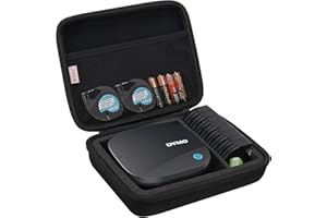 BOVKE Travel Case for DYMO LetraTag 200B Bluetooth Label Maker, DYMO LetraTag Wireless Compact Label Printer Holder with Extra Space for Letratag Refills Label Tapes and Spare Batteries, Black