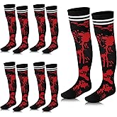 Ramede Cheerleader Halloween Striped Socks for Girls Halloween Bloody Socks Fearsome Spiritless Zombie Accessories