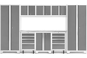 NewAge Products Bold Series Platinum 9 Piece Set, Garage Cabinets, 56908