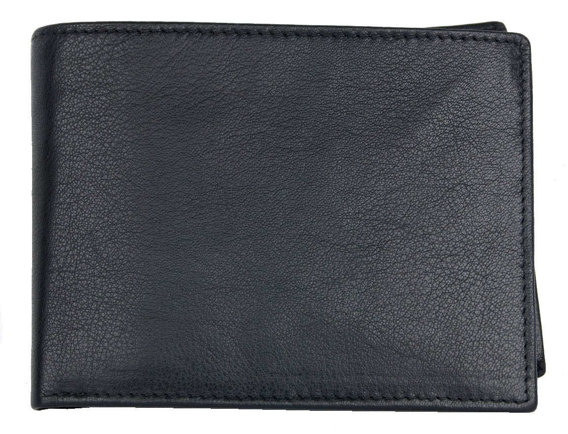 FLW Black soft genuine leather wallet without any logos or markings