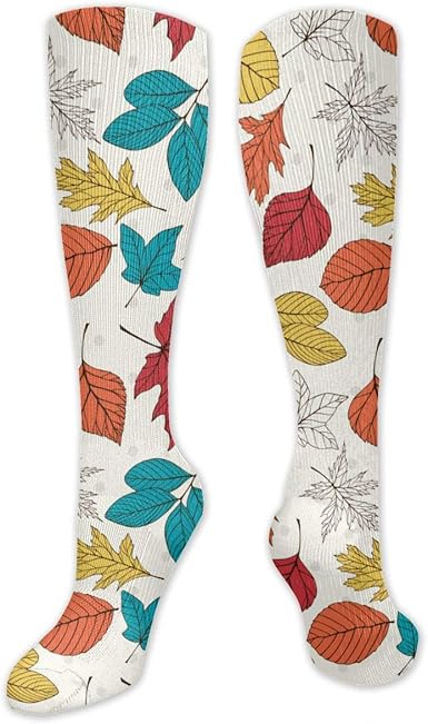 Kaleb Amos Otono Con Calcetines Decorativos De Hojas Coloridas