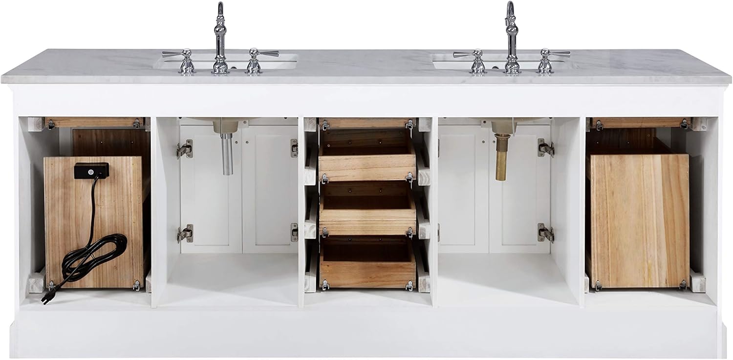Kitchen Bath Fixtures Design Element Milano 84 White Bathroom Vanity With Double Sink Carrara Marble Countertop Tools Home Improvement Smkbinaputracihampelasschid Kitchen Bath Fixtures Design Element Milano 84 White Bathroom Vanity With Double Sink Carrara Marble Countertop Tools Home Improvement Smkbinaputracihampelasschid