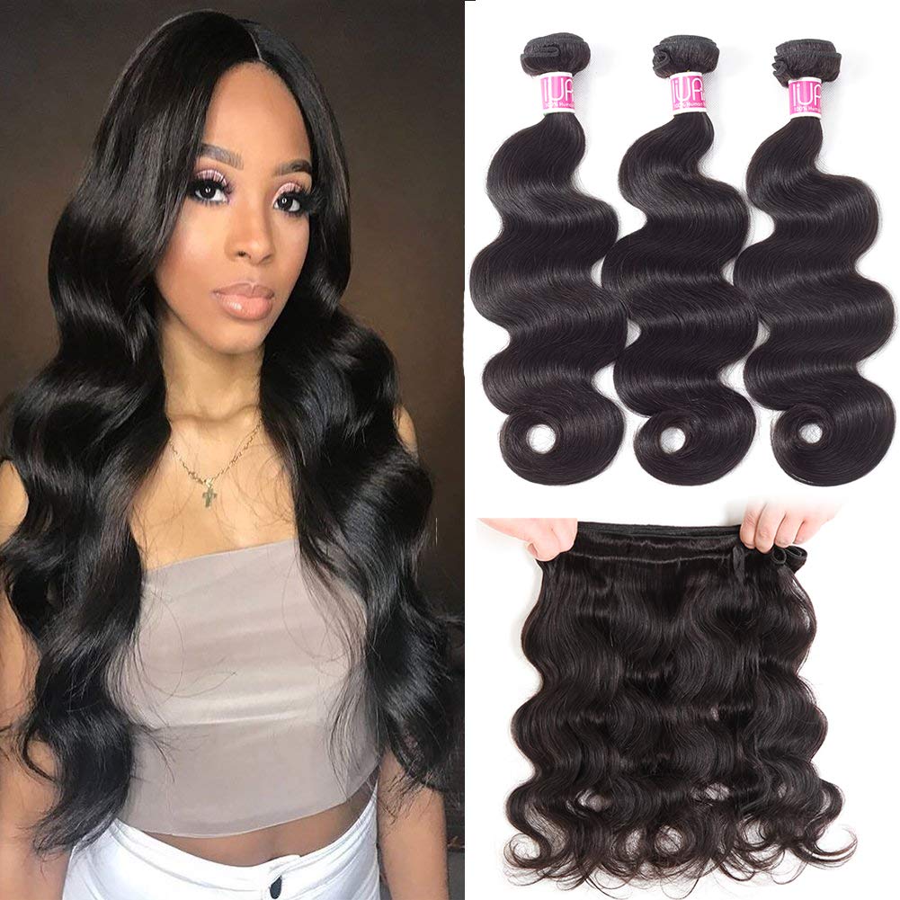 Amazon Com Iupin Brazilian Body Wave Human Hair 3 Bundles 10 12