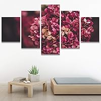 SIGNWIN 5 Panel Canvas Wall Art Pink Fields for Home Decorations Ready to Hang - 60