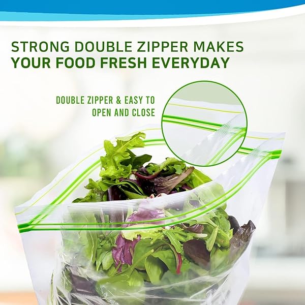 28 PCS GALLON STORAGE BAGS 10.5X11 IN FREEZER BAGS DOUBLE ZIPPER REUSABLE SANDWICH BAGS ZIP BAG FOR FOOD STORAGE FRUIT NUTS CAKES COOKIES SNACK MEAL PREP CONTAINERS