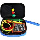 QWORK Professional 3-Phase AC Voltage Tester with LED Display and Buzzer Indicator, 60V~600V