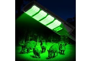 BINGLUX Hog Lights for Night Hunting - 16000LM / 20000LM Green Light for Hunting Hogs with Motion Sensor/Metal Bracket and 65FT Remote, Waterproof Solar Hog Feeder Light for Deer Coyote Varmint