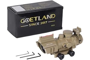 Goetland Rifle Scope 4x32 Prism Sight Scope Optic Blue Green Red Illuminated BDC Reticle SFP for Airsoft Hunting Tactical