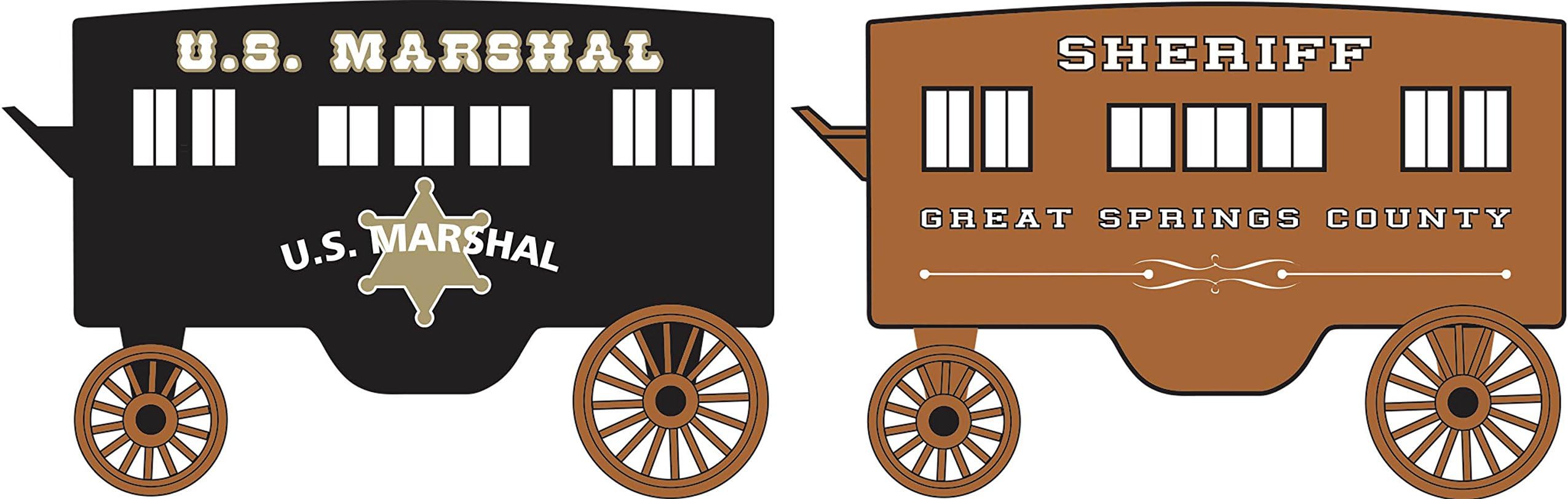 Micro-Trains MTL N-Scale U.S. Marshal & Sheriff Old-Fashioned Wagons 2-pack