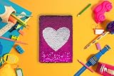 GINMLYDA Reversible Sequin Diary for Girls 8.5x5.5 in 160 Pages Pink Heart view 4