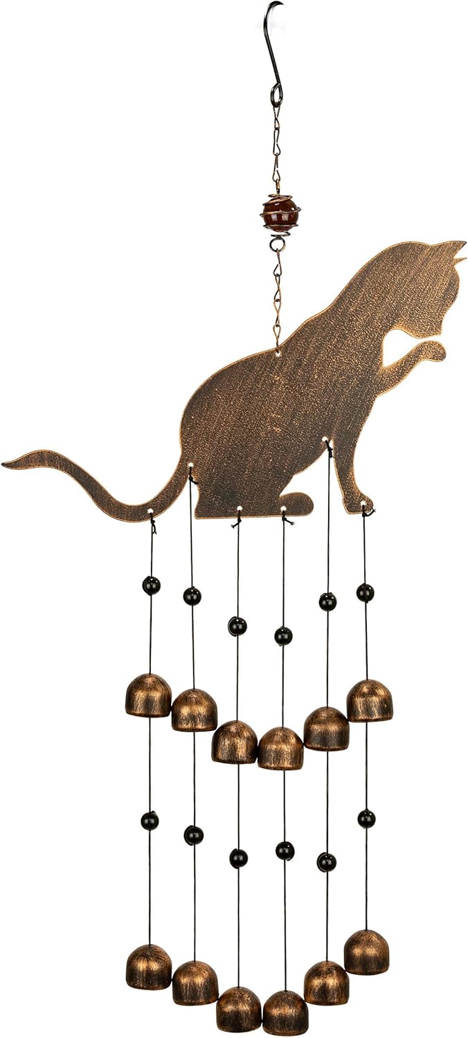 VP Home Fancy Feline Cat Outdoor Garden Decor Wind Chime