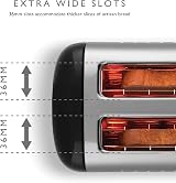 Dualit 2 Slice Lite Toaster Polished Black 36mm Slots Bagel Defrost view 6