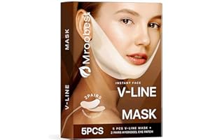 Mroobest Double Chin Reducer, V Line Lifting Mask, Face Slimmer, Chin Mask Lift, Chin Mask Strap for Women, Collagen Face Mask with Aloe Vera Extracts