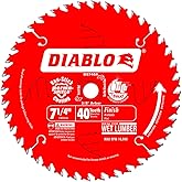 Freud D0740A Diablo 7-1/4 40 Tooth ATB Finishing Saw Blade with 5/8-Inch Arbor, Diamond Knockout and PermaShield Coating