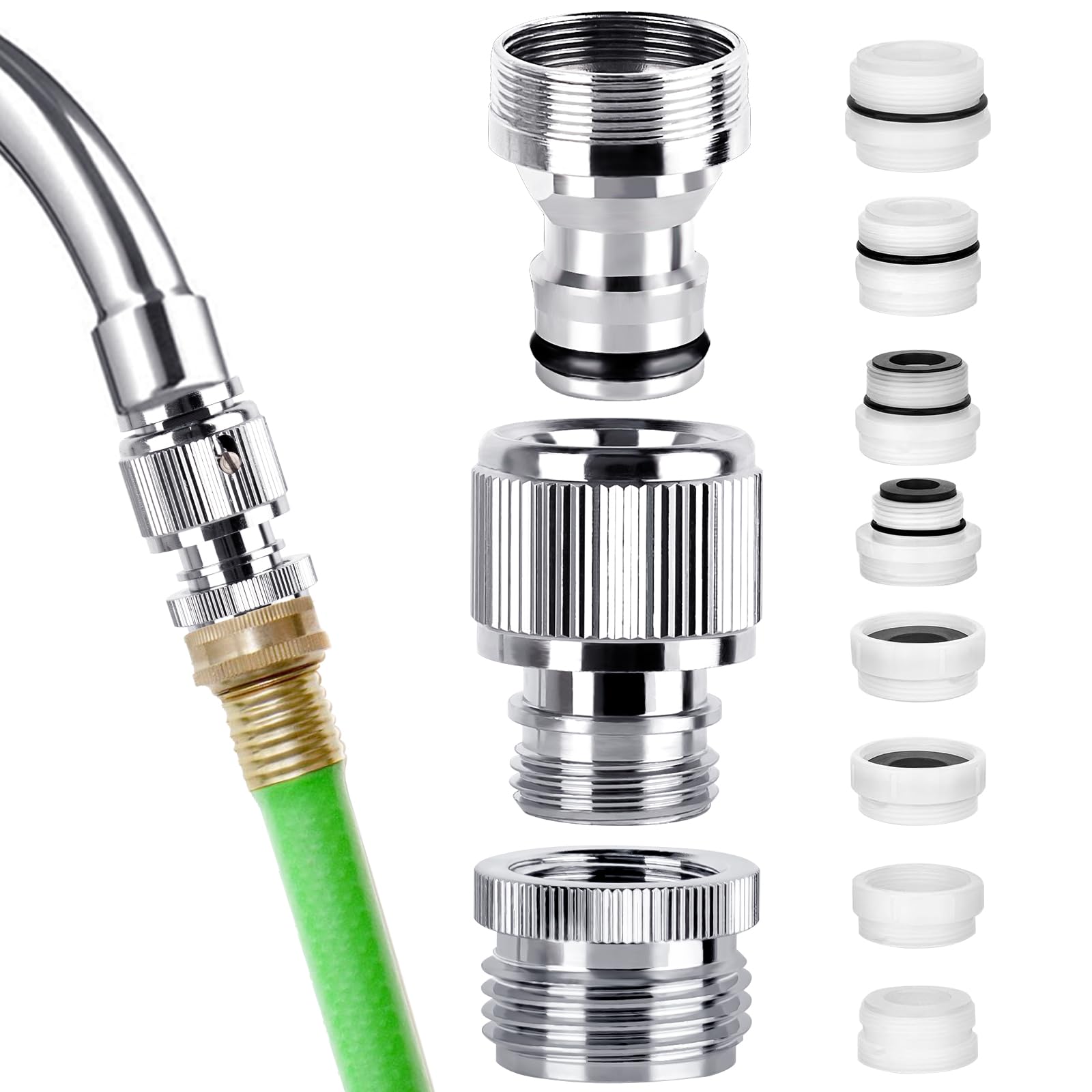 Photo 1 of Faucet Quick Adapter Connector with Aerator, Sink Faucet to Shower Hose/Garden Hose/Washing machine hose with Multi-Interface Converter