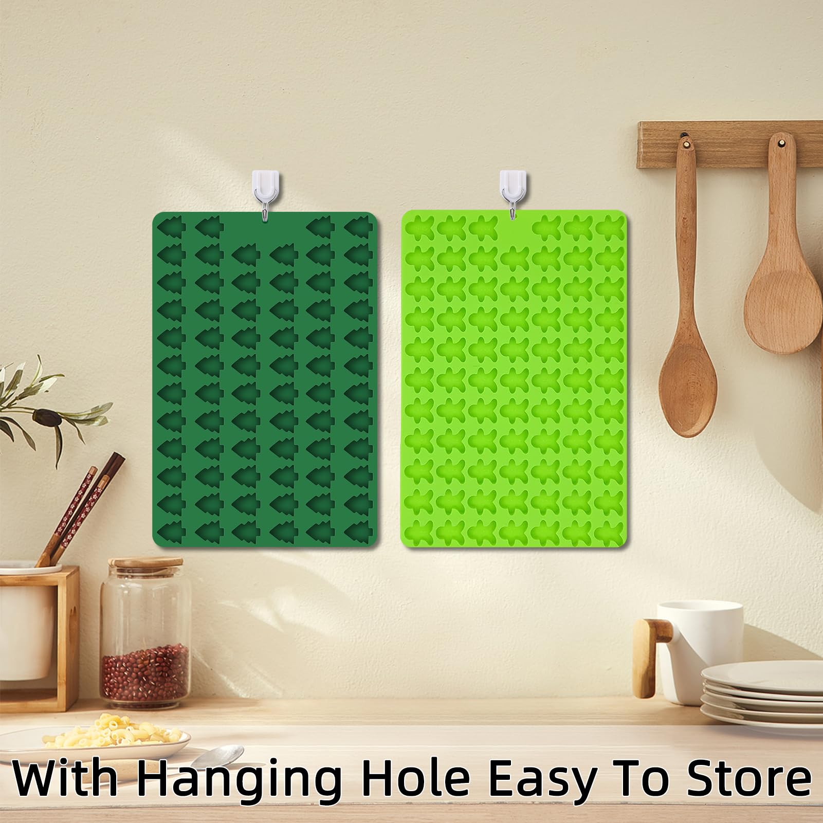 2 PCS Christmas Silicone Molds, 70 Cavity Xmas Tree & 76 Cavity Gingerbread Man Mini Silicone Molds for Baking Biscuits, Gummy,Candy,Chocolate,Jelly,Pet Dog Treats Mold