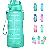 4AMinLA Motivational Water Bottle 64/100oz Half Gallon Jug with Straw and Time Marker Large Capacity Leakproof BPA Free Fitne