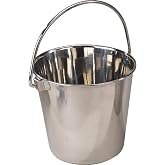 ProSelect Heavy Duty Stainless Steel Pails &mdash; Durable Pails for Kennels and Farms - 8", 4-Quart