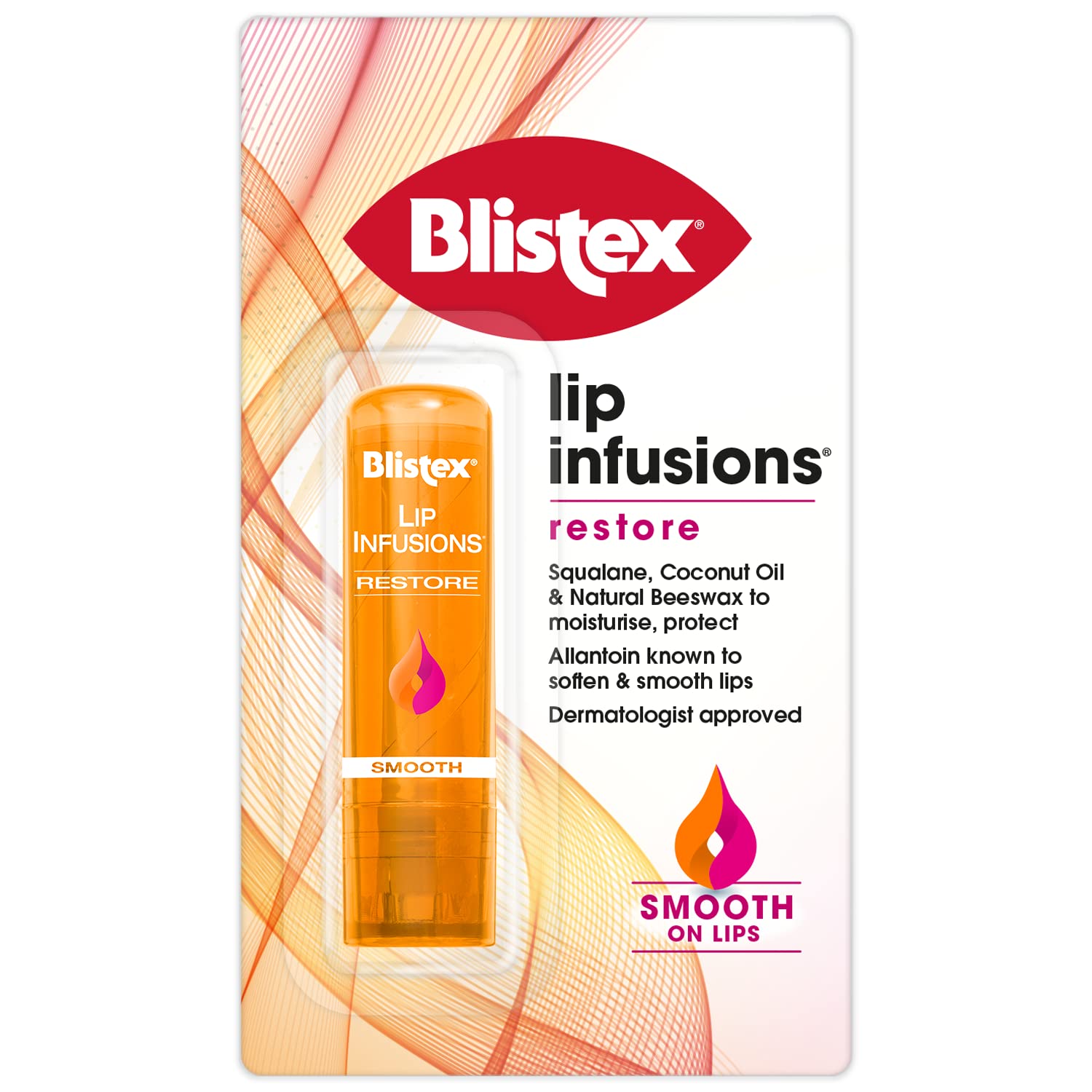 Blistex Lip Infusions Restore Lip Balm, with Coconut Oil and Natural Beeswax, Multipack of 12