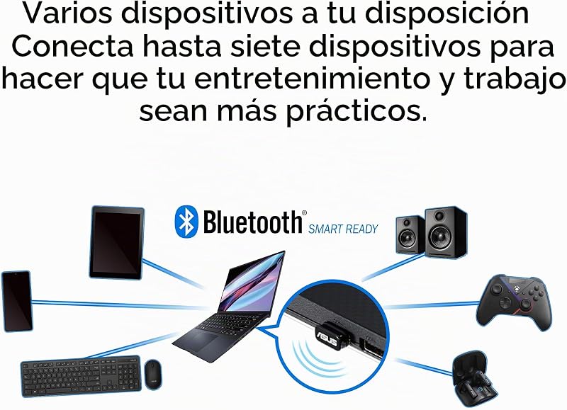 USB-BT540 - Adaptador Bluetooth 5.4, hasta 7 Dispositivos, Ultracompacto, EDR y BLE, LE Audio, Compatible con Windows 11/10/8.1 y Linux para Ordenadores de sobremesa y portátiles