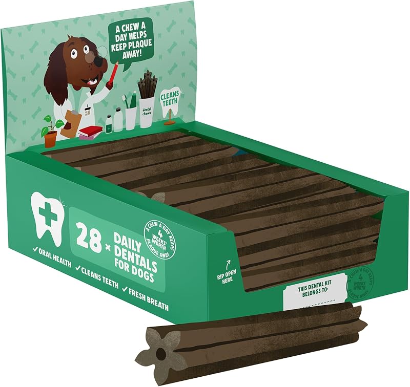 Denzel's Vegan Dog Dental Sticks Large 28 Pack Peanut Butter Peppermint