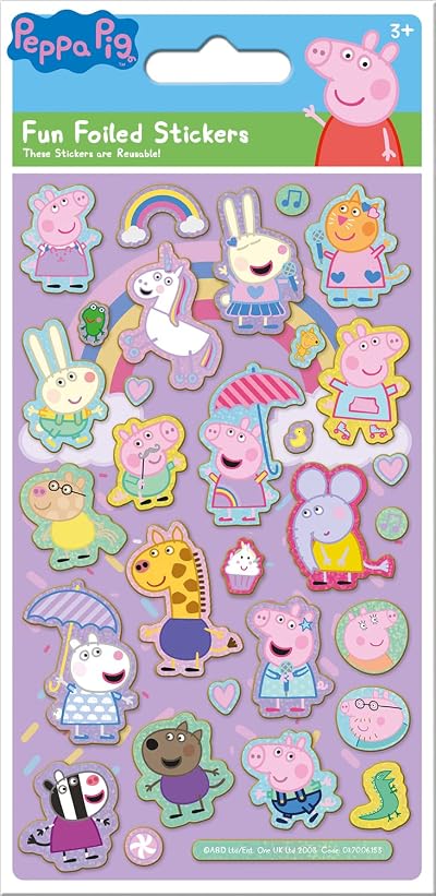 Paper Projects Peppa Pig Pink Sparkly Reusable Stickers Official Licensed