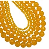 AD Beads Natural Gemstone Round Loose Beads 15" for Bracelet Necklace Earrings Jwelery Making Crafts DIY (8mm, Yellow Jade)