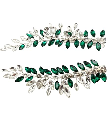 2Pcs Rhinestone Headbands for Women Silver Green Crystal Hair Accessories S82a6e6b335f94830a409513a19b24  main image 3