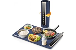 AOLADY Warming Mat for Food, House Warming Gifts New Home, Birthday Gifts for Mom Dad Women Men, 15"x23.6" Food Warmers for Parties Buffet with APP Controller, Multiple Temperature and Timer Levels, Blue